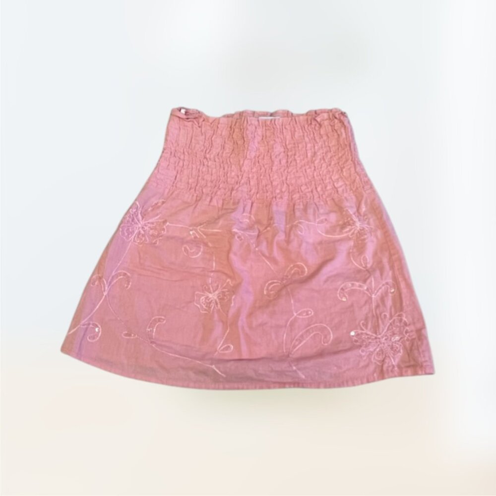 Vintage Y2k 2000s Younigue multifunkyional strapless pink floral sequins Top S